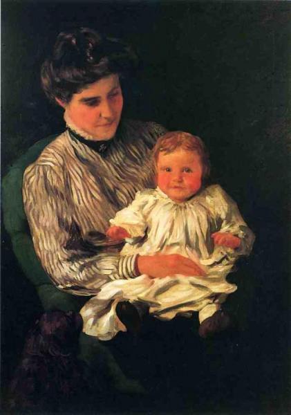 Mrs. Anshutz And Her Son Edward by Thomas Pollack Anshutz
