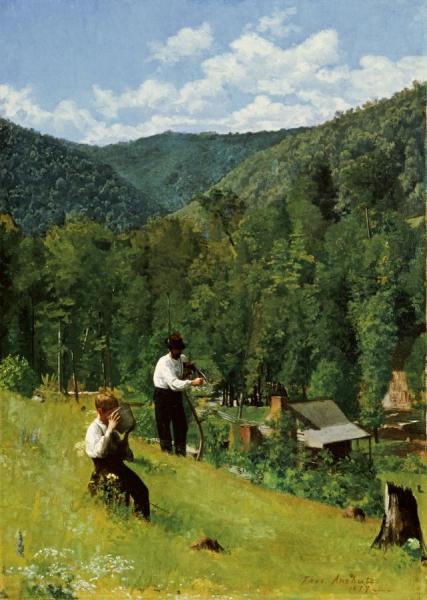 The Farmer And His Son At Harvesting by Thomas Pollack Anshutz