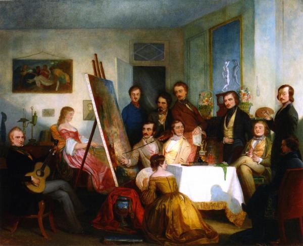 A Studio Reception by Thomas Pritchard Rossiter Oil Painting Reproductions