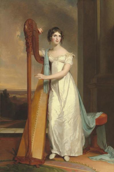 Lady With A Harp, Eliza Ridgely, 1818 by Thomas Sully