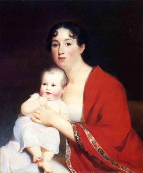 Madame Brujere And Child by Thomas Sully
