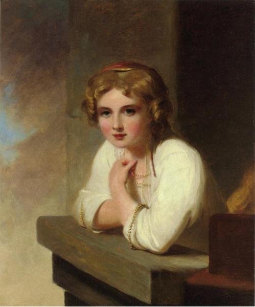 Peasant Girl (after Rembrandt's "young Girl Leaning On A Wiindowsill") by Thomas Sully