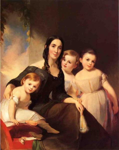Portrait Of Mrs. James Robb And Her Three Children by Thomas Sully