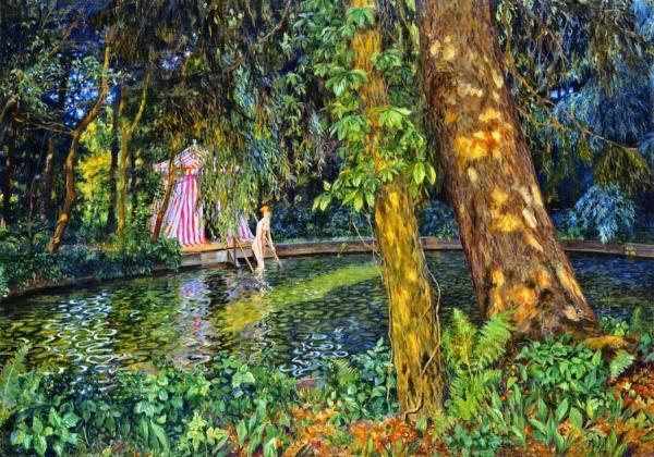 Bath In The Park by Thomas Theodor Heine