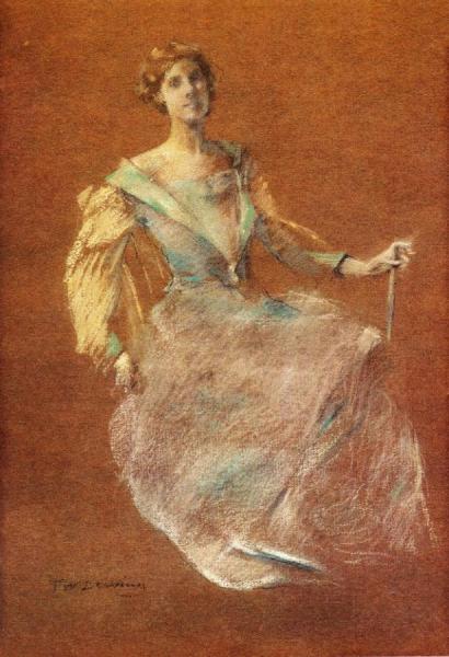 Lady In Blue by Thomas Wilmer Dewing