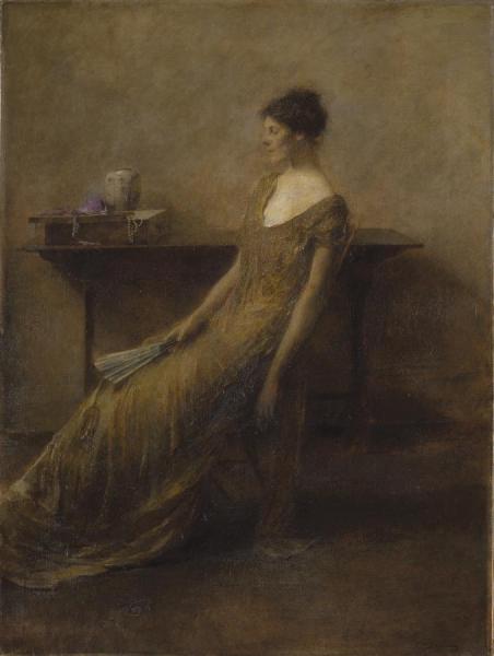 Lady In Gold by Thomas Wilmer Dewing Oil Painting Reproductions