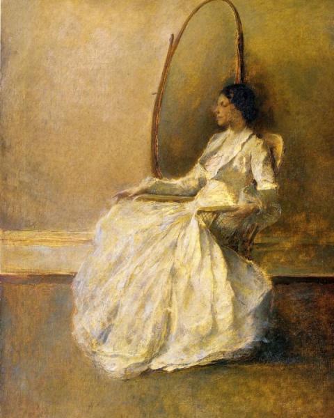 Lady In White (no. 1) by Thomas Wilmer Dewing Oil Painting Reproductions