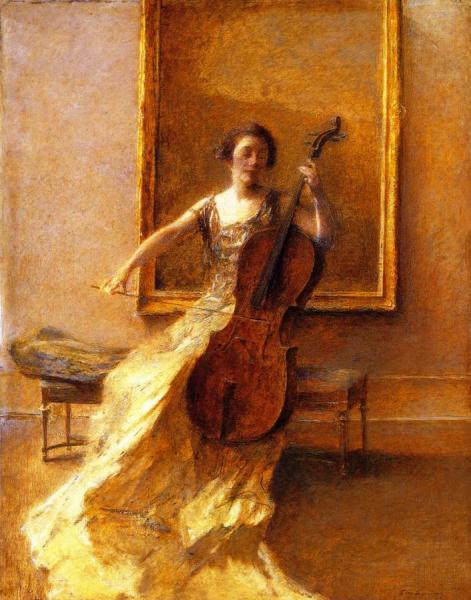 Lady With A Cello by Thomas Wilmer Dewing