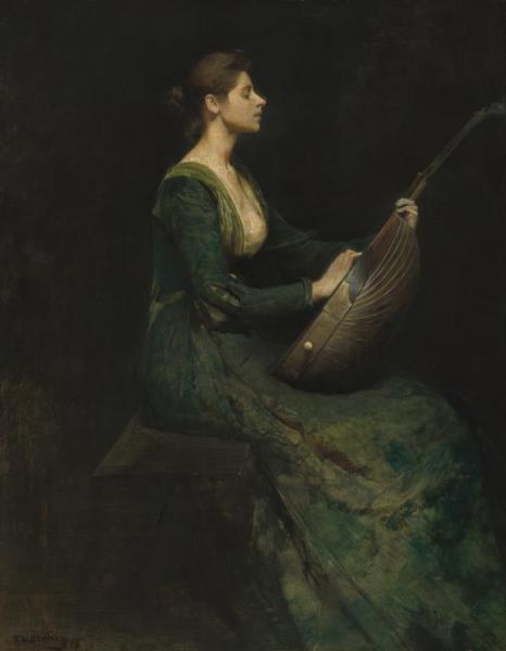 Lady With A Lute,1886 by Thomas Wilmer Dewing