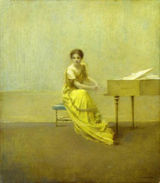 The Music Lesson by Thomas Wilmer Dewing Oil Painting Reproductions