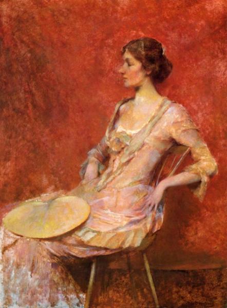 The Palm Leaf Fan by Thomas Wilmer Dewing