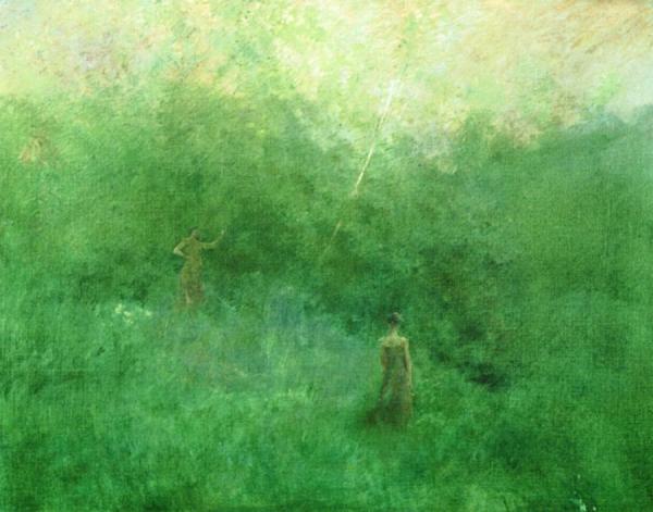 The White Birich by Thomas Wilmer Dewing