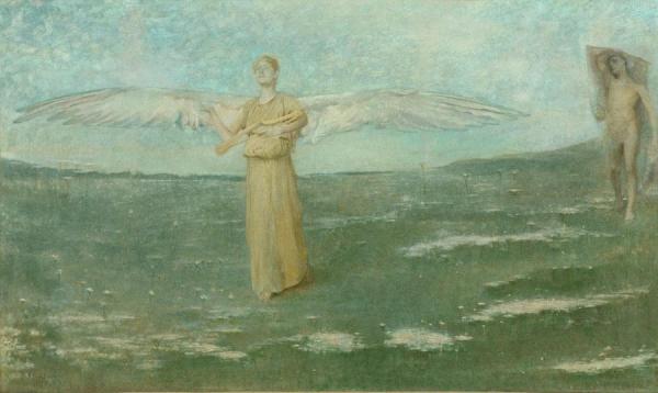 Tobias And The Angel by Thomas Wilmer Dewing Oil Painting Reproductions