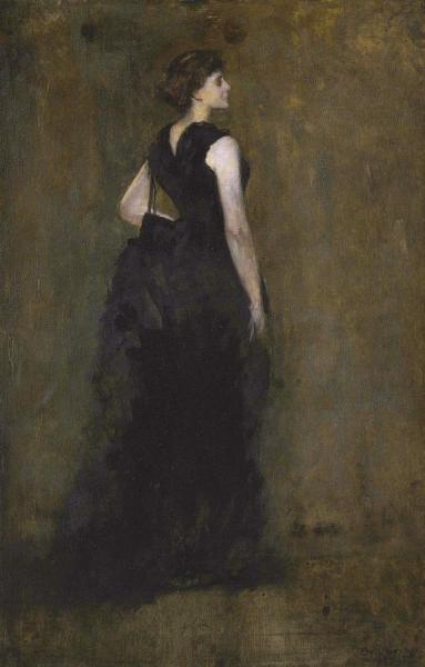 Woman In Black: Portrait Of Maria Okey Dewing,1887 by Thomas Wilmer Dewing Oil Painting Reproductions