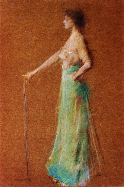Woman Standing by Thomas Wilmer Dewing Oil Painting Reproductions