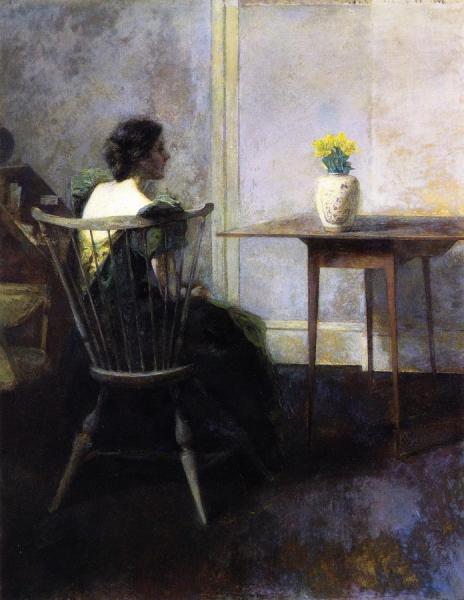 Yellow Tulips by Thomas Wilmer Dewing Oil Painting Reproductions
