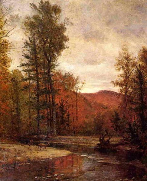 Adirondack Woodland With Two Deer by Thomas Worthington Whittredge Oil Painting Reproductions