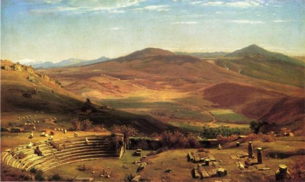 The Amphitheatre Of Tusculum And Albano Mountains, Rome by Thomas Worthington Whittredge