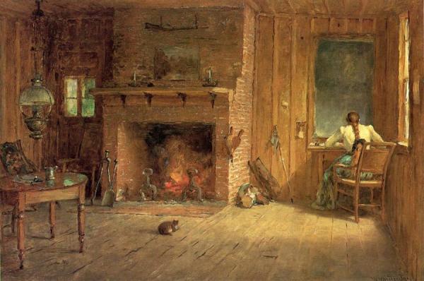 The Club House Sitting Room At Balsam Lake, Catskills by Thomas Worthington Whittredge
