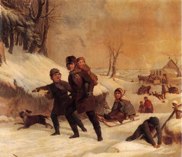 Playing In The Snow by Thompkins H Matteson