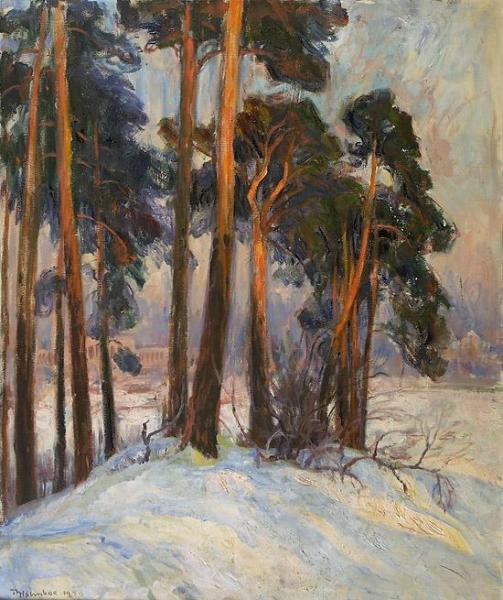 Pine Trees On Bygdø by Thorolf Holmboe Oil Painting Reproductions