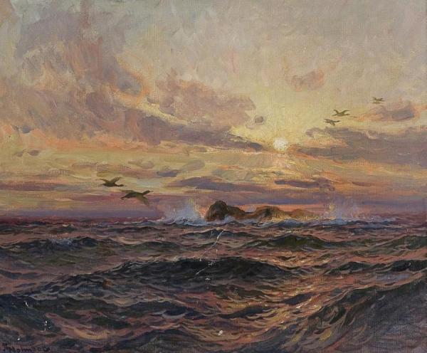 The Cliff by Thorolf Holmboe Oil Painting Reproductions