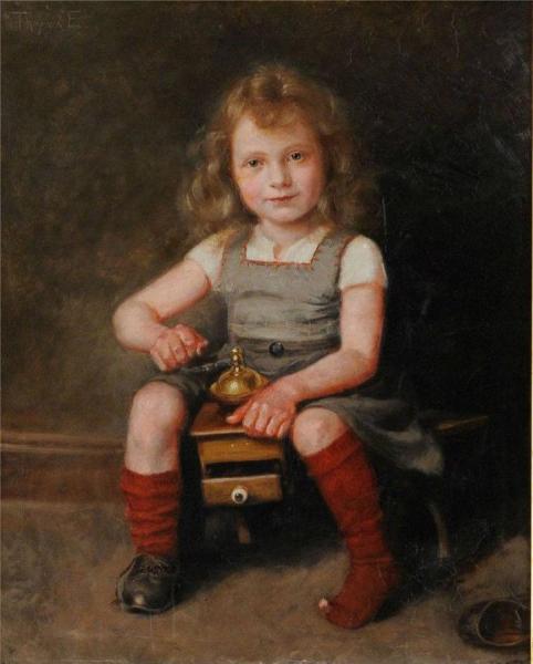 Girl With Coffee Grinder by Thyra Knut-ekwall De Ullman Oil Painting Reproductions