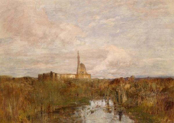 Egyptian Palace At The Great Exhibition In Vienna by Tina Blau