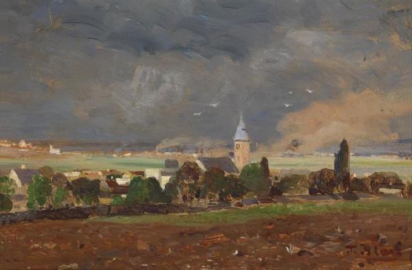 Village Landscape Before Storm by Tina Blau