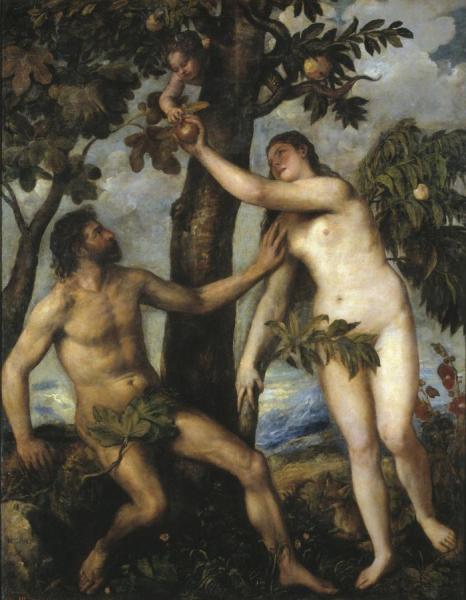 Adam And Eve by Titian Oil Painting Reproductions