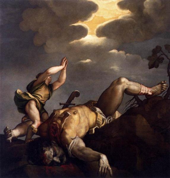 David And Goliath by Titian