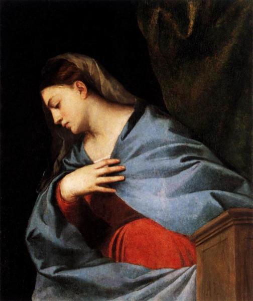 Polyptych Of The Resurrection: Virgin Annunciate by Titian