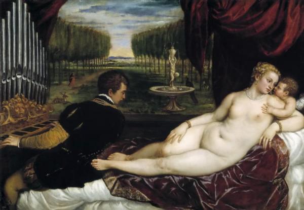 Titian Venus And Cupid With An Organist