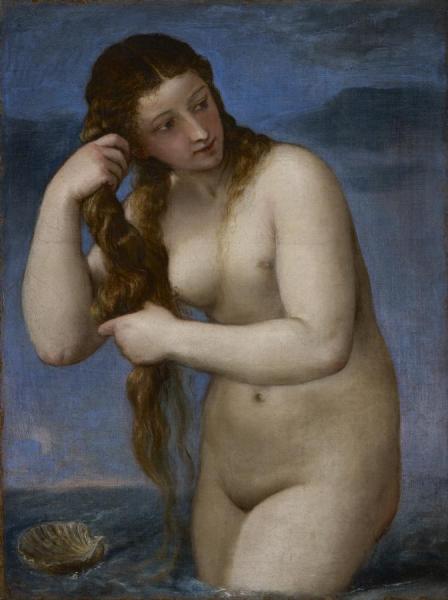 Venus Rising From The Sea (venus Anadyomene) by Titian Oil Painting Reproductions