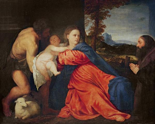 Virgin And Infant With Saint John The Baptist And Donor by Titian