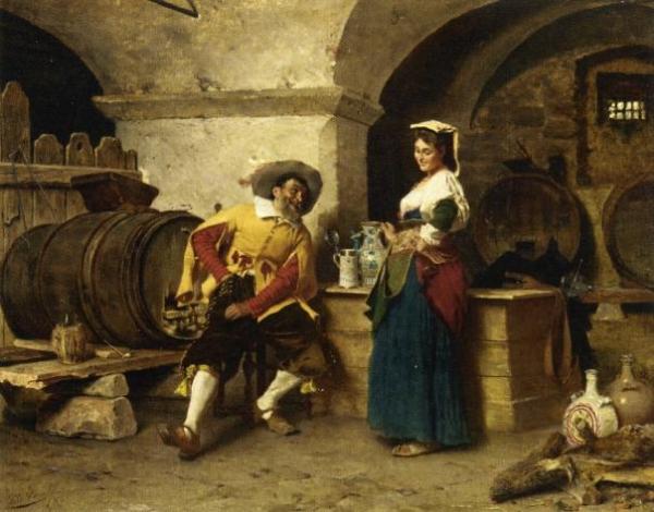 In The Wine Cellar by Tito Conti