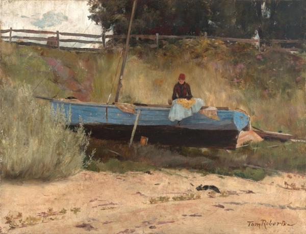 Boat On Beach, Queenscliff by Tom Roberts