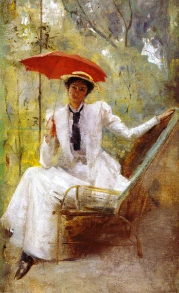 Lady With A Parasol by Tom Roberts