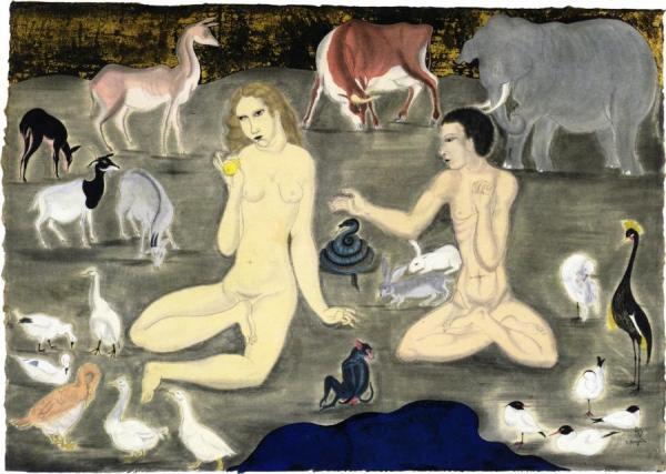 Adam And Eve by Tsuguharu Foujita