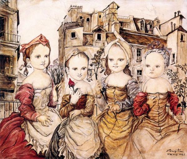 Autour De La Princesse by Tsuguharu Foujita Oil Painting Reproductions