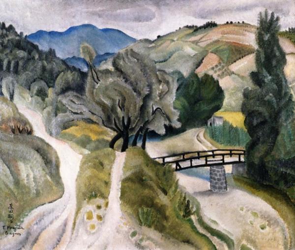 Cagnes Landscape by Tsuguharu Foujita