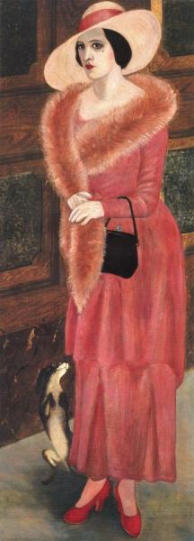 Gaby And Her Dachshund by Tsuguharu Foujita