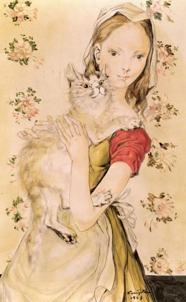 Tsuguharu Foujita Girl With A White Cat