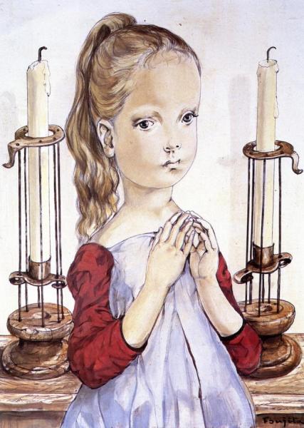 Girl With Candles by Tsuguharu Foujita