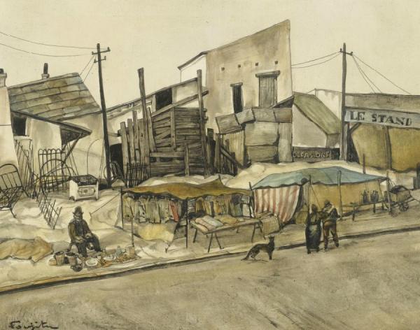 Le Marche Aux Puces (1950) by Tsuguharu Foujita