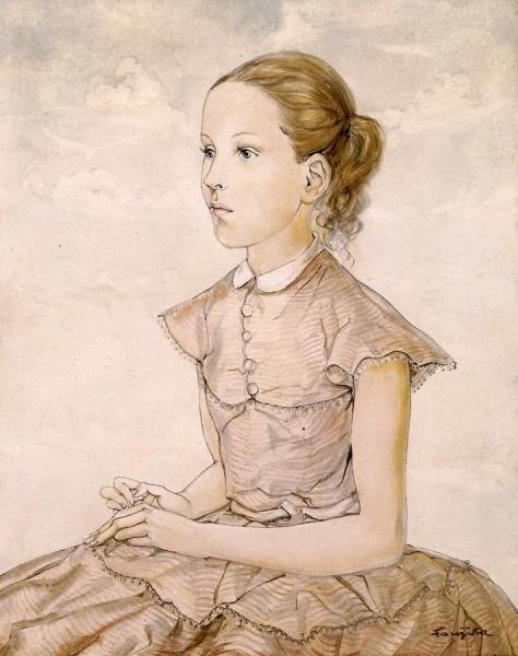 Little Girl by Tsuguharu Foujita Oil Painting Reproductions