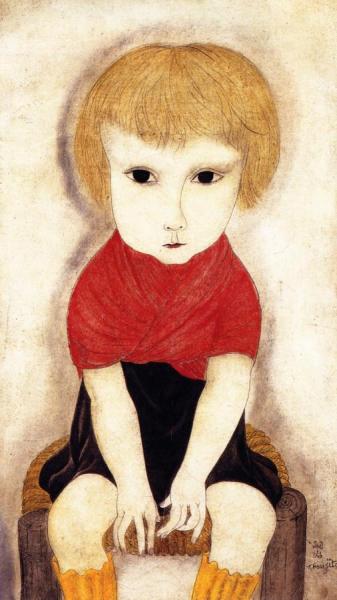 Little Girl With A Red Blouse by Tsuguharu Foujita