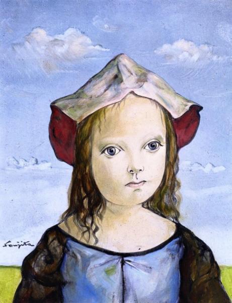 Little Girl With Blue Sky by Tsuguharu Foujita