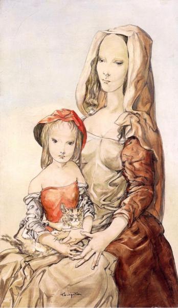 Motherhood With Cat by Tsuguharu Foujita