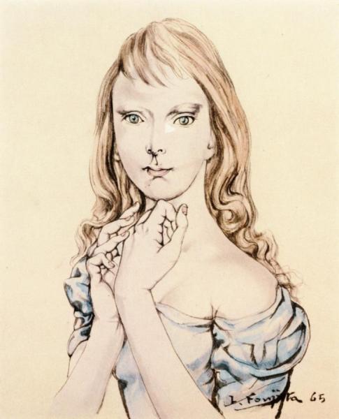 Portrait Of A Young Woman by Tsuguharu Foujita